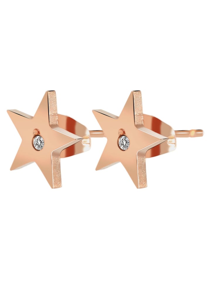 

Adeliás Женские серьги - серьги-гвоздики из нержавеющей стали с золотыми стразами