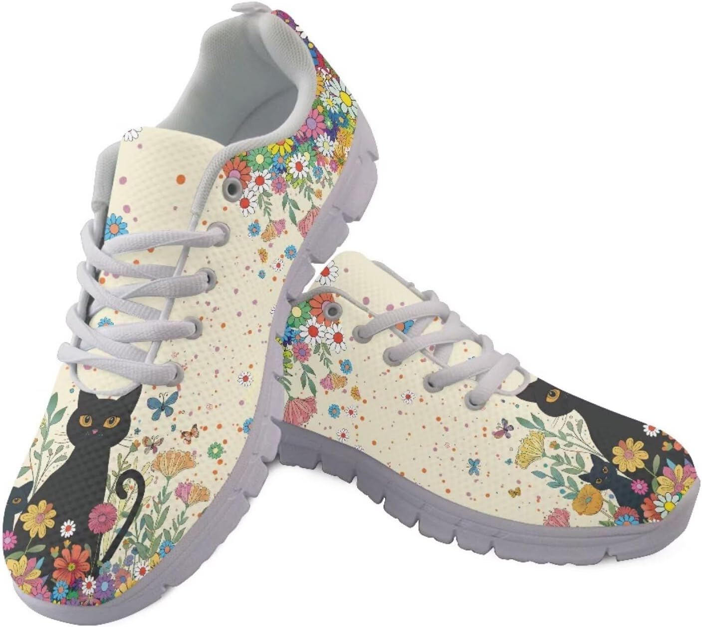 

Кроссовки Jeiento с шнуровкой для спорта и бега для женщин и мужчин с животным принтом, спортивная обувь для ходьбы, противоскользящие кроссовки для джоггинга, черный