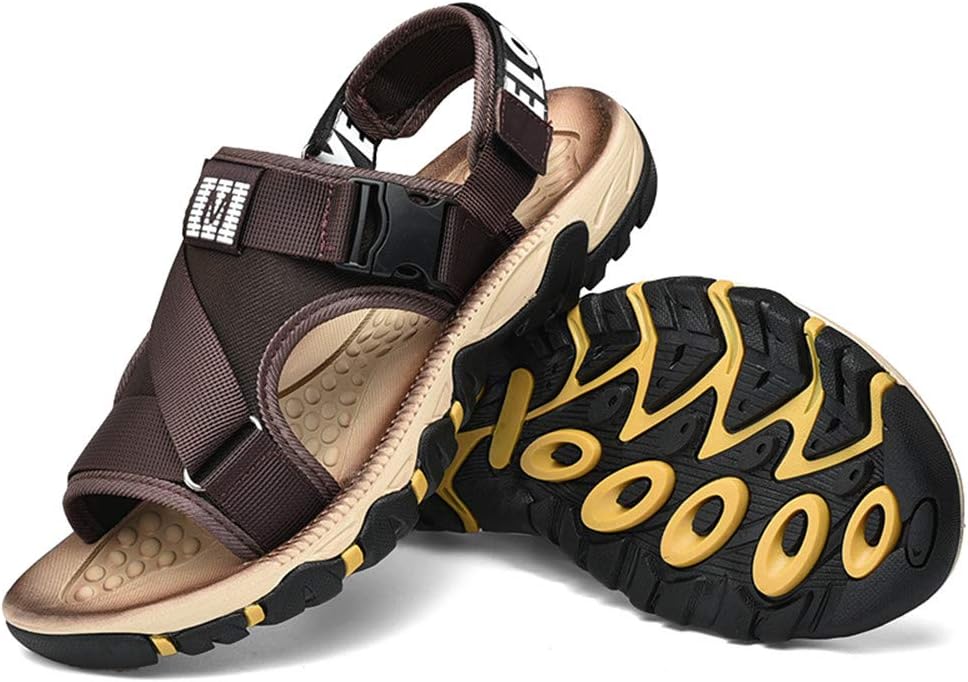 

Мужские модные летние сандалии на открытом воздухе, спортивные босоножки с лентой, удобные для ходьбы, водонепроницаемые, прохладные и дышащие песочные туфли Yuper, коричневый