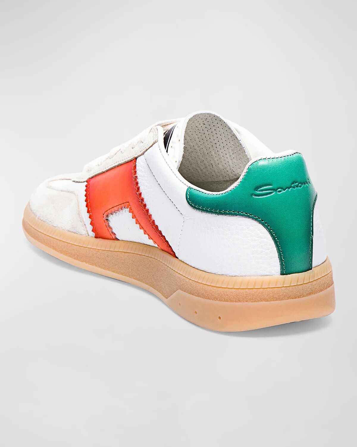 Низкие кроссовки из смешанной кожи DBA Santoni, цвет White — фото 3