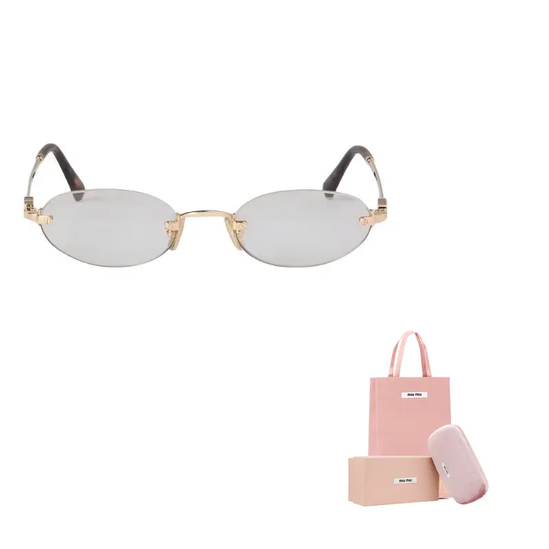 

MIU MIU Солнцезащитные очки овальной формы Eyewear Oval Frame, Gold