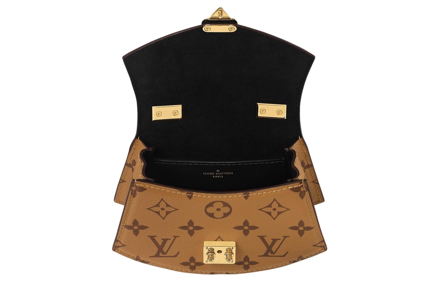 LOUIS VUITTON Сумка-веер из прорезиненной ткани с кожаными вставками — фото 3