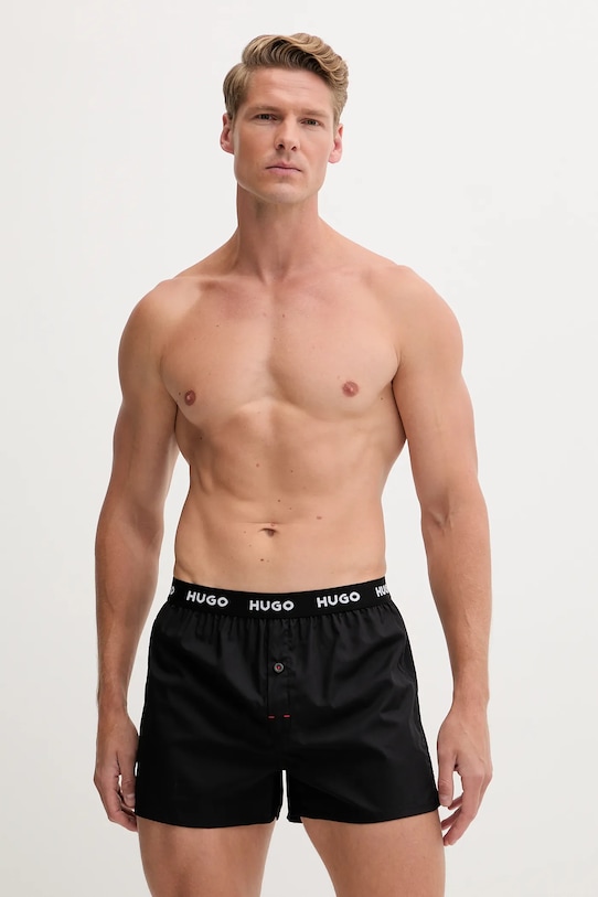 

3 пары хлопковых боксеров Hugo, темно-синий