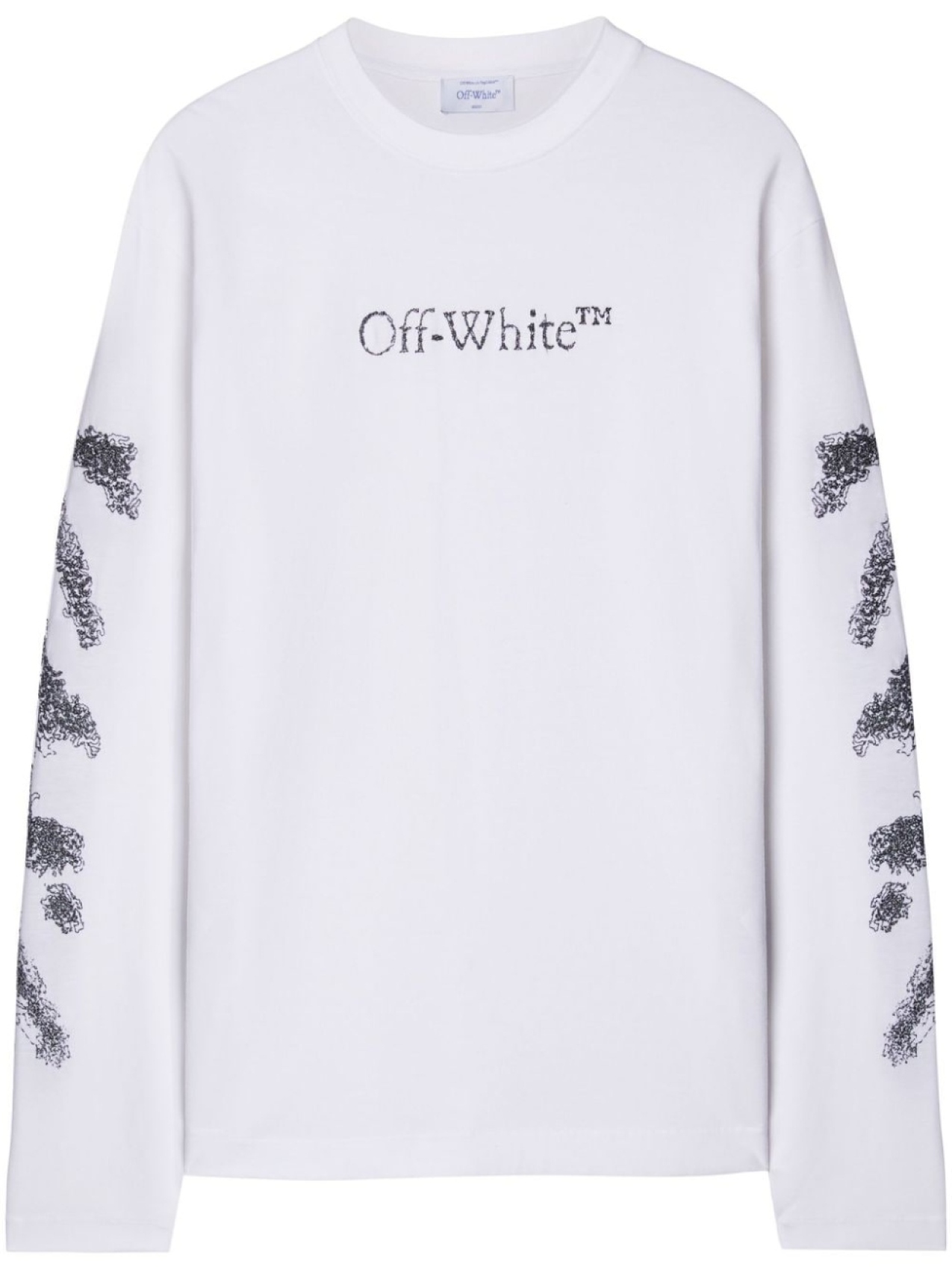 

Off-White толстовка с вышивкой и полосками Diag, белый