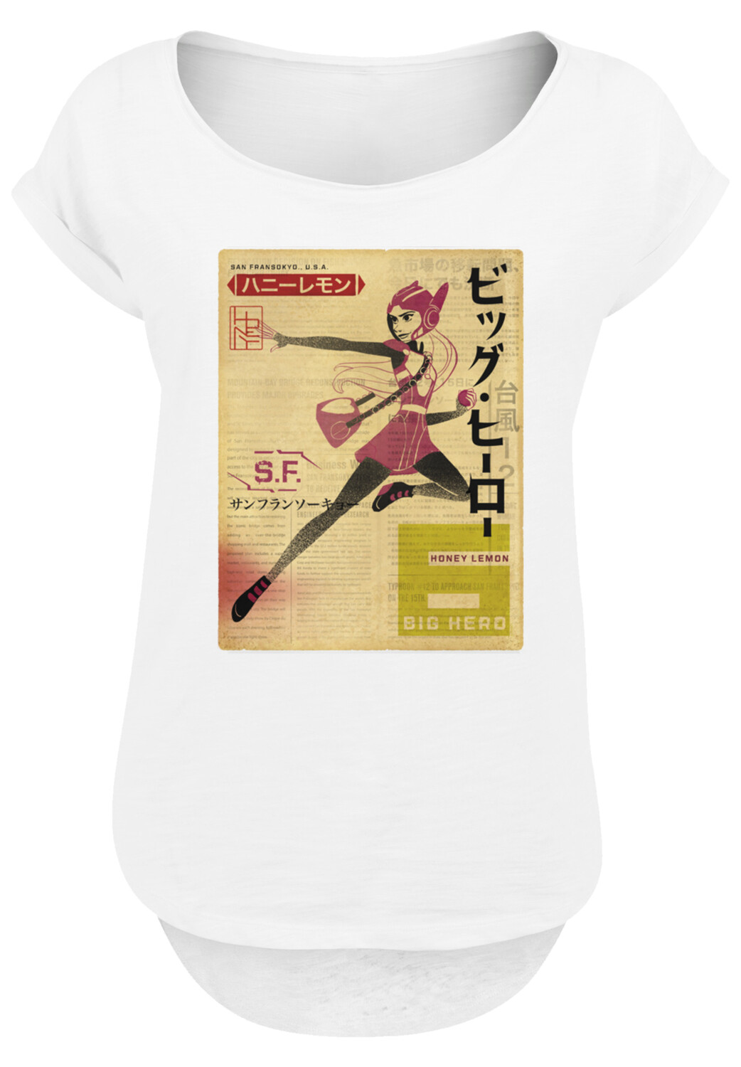 

Футболка F4NT4STIC Big Hero 6 Honey Lemon Newspaper, белый