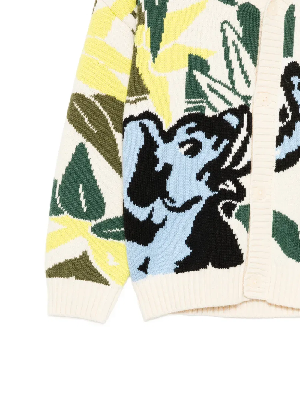 Вязаный кардиган с интарсией в виде слона Kenzo Kids, нейтральный — фото 3
