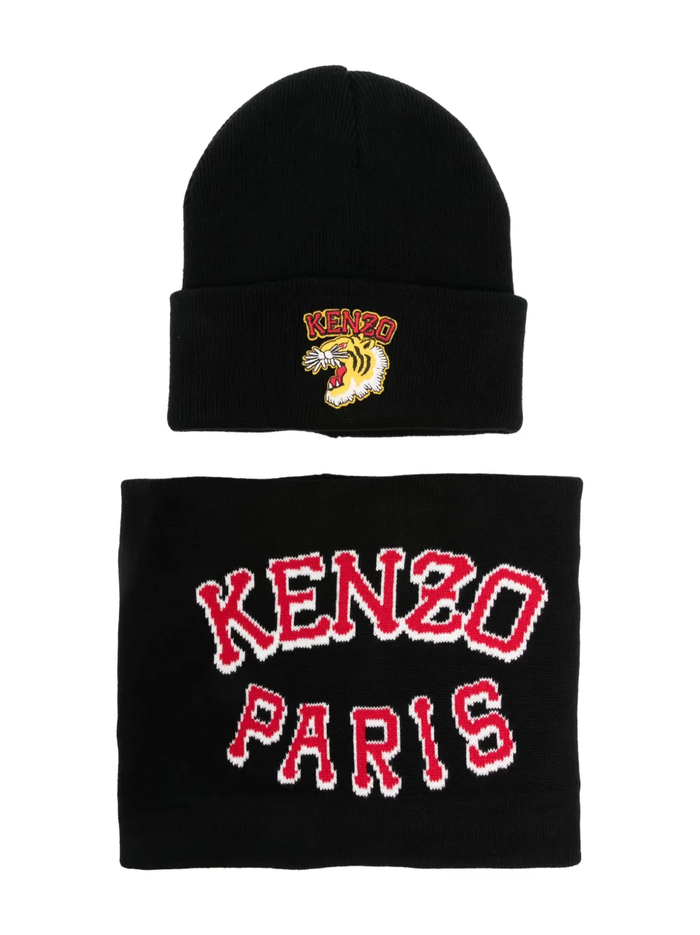 

Комплект из шапки бини и шарфа Kenzo Kids, черный