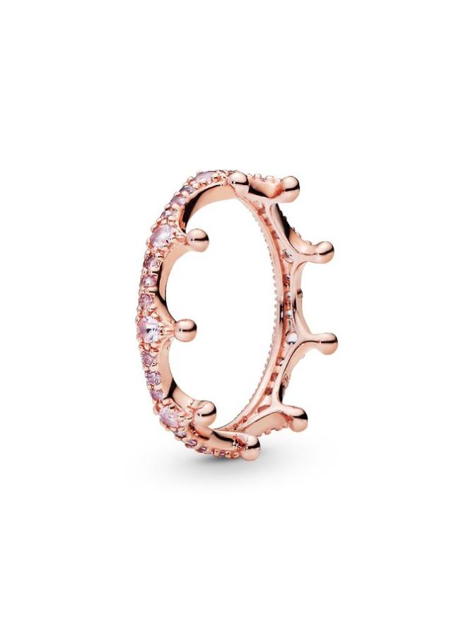 

Кольцо Pandora Pink Sparkling Crown Ring, розовое золото