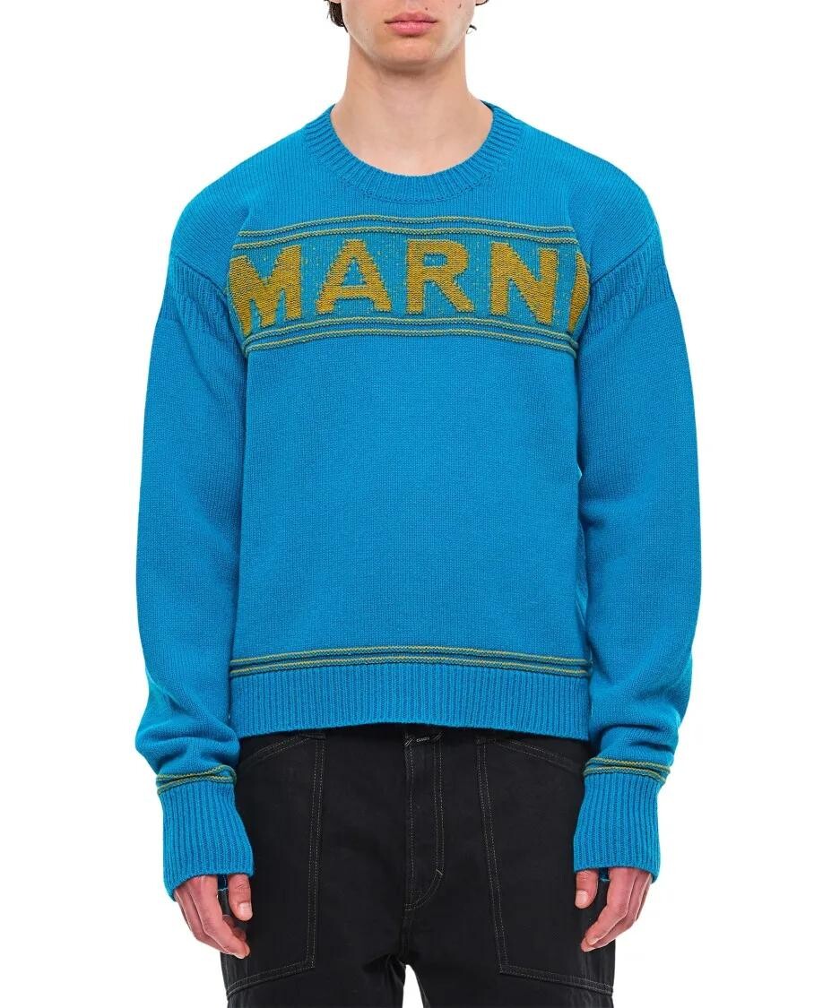 

Свитер с круглым вырезом Marni, синий