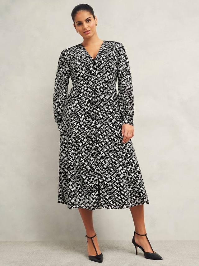 

Геометрическое платье зейди Hobbs, цвет Black/Cream