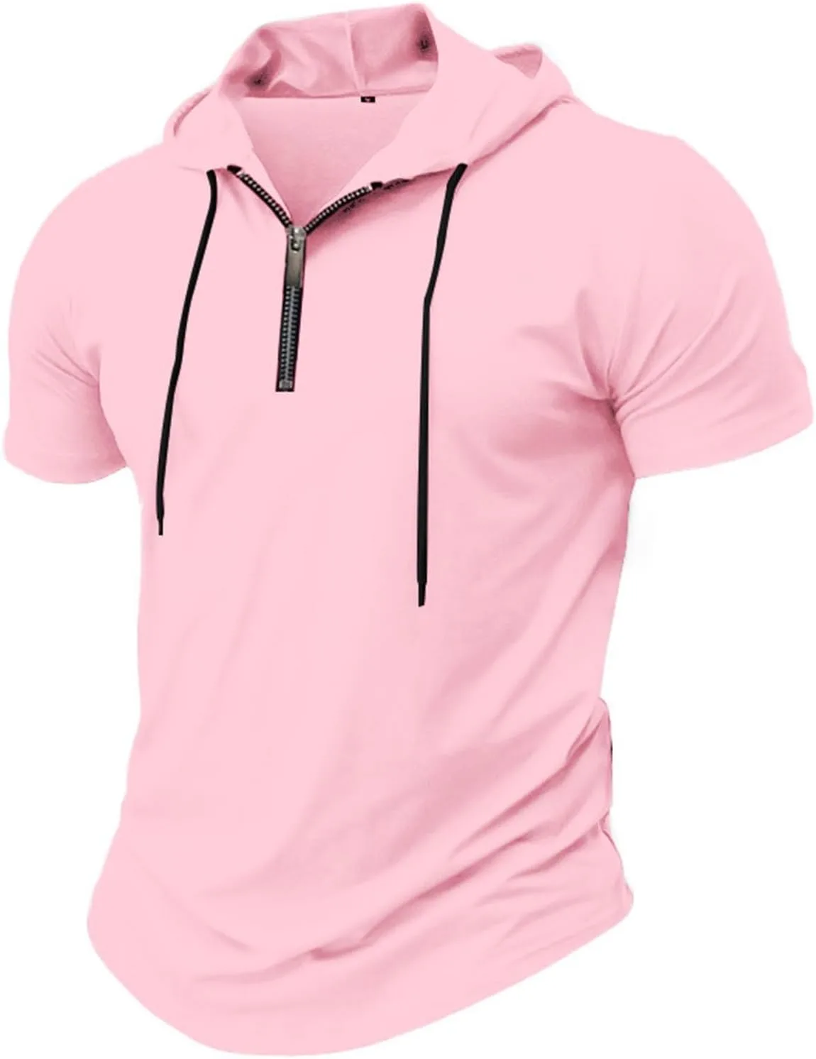 

Мужская худи с капюшоном и молнией на четверть, с коротким рукавом, легкая и дышащая