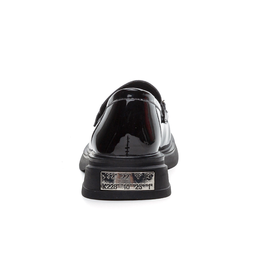 Medd Женские лоферы черные на каблуке 3,5 см, цвет Black — фото 4