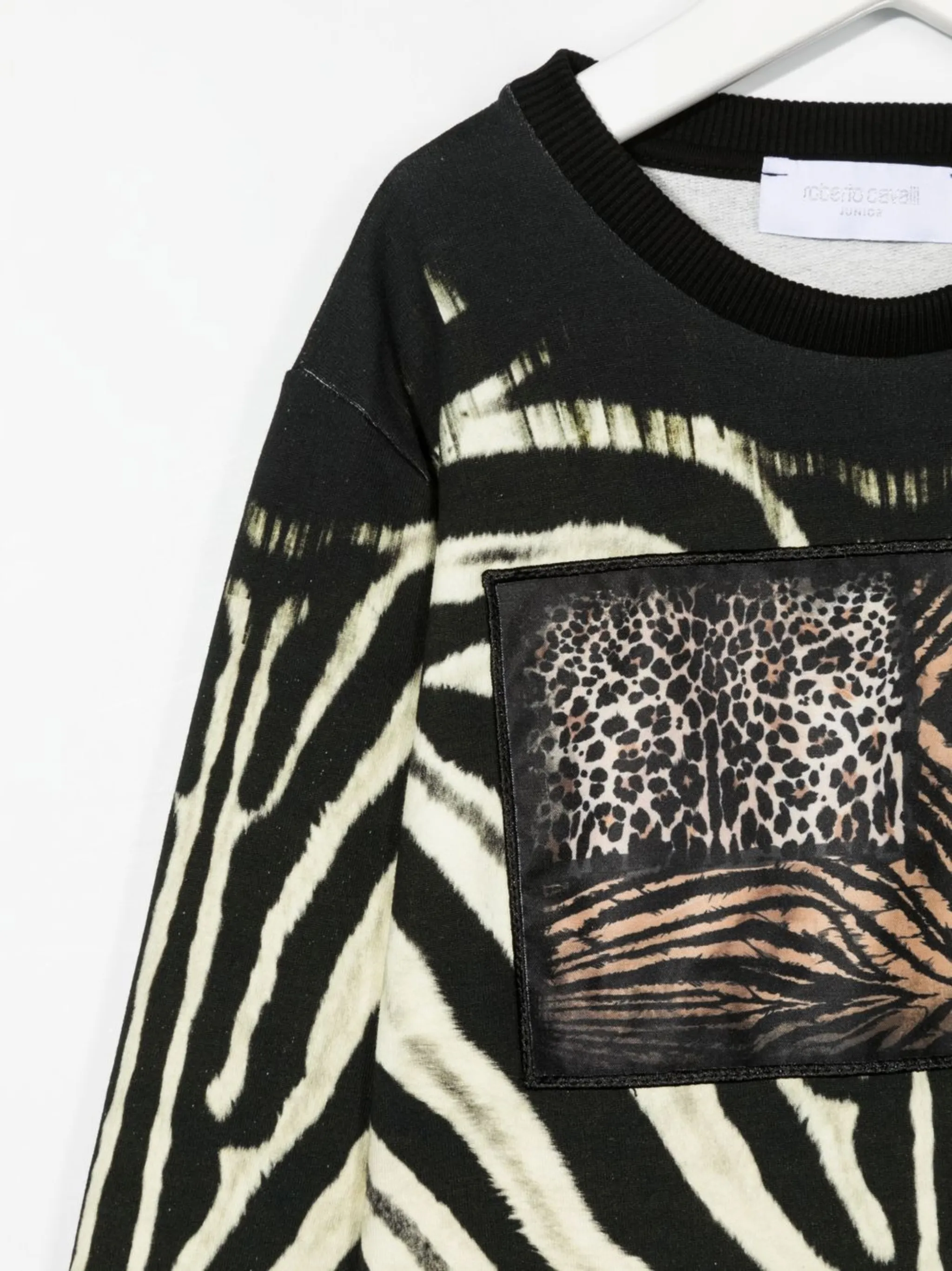 Толстовка с анималистичным принтом Roberto Cavalli Junior, черный — фото 3