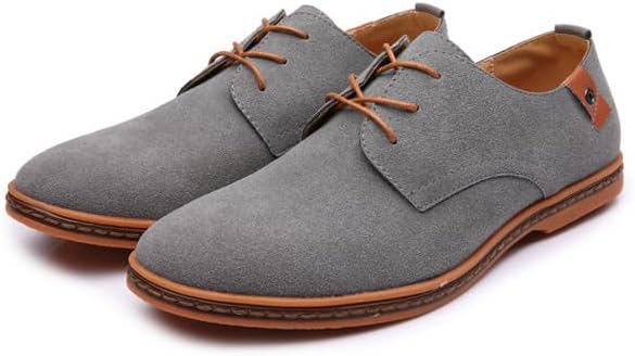 

Мужские оксфорды, Комфортная мягкая кожа с высокой гибкостью, модные деловые кроссовки для работы, офиса и повседневной носки Hhhchpm, серый