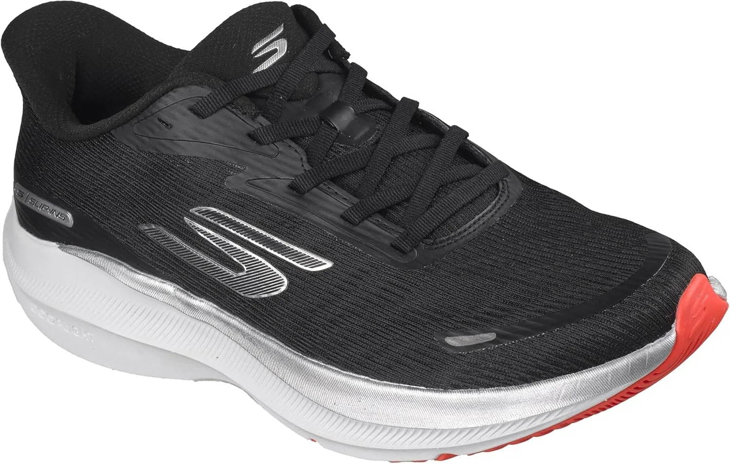 Skechers Aero Pulse Performance Laufschuhe fur Herren, leicht, Netzstoff, Low-Top, Alltagslaufer mit Fußgewolbeunterstutzung, кроссовки, черный/оранжевый