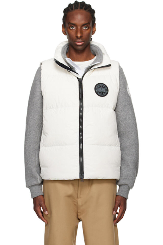 

Белый 'Black Label' Lawrence Puffer Down жилет Canada Goose