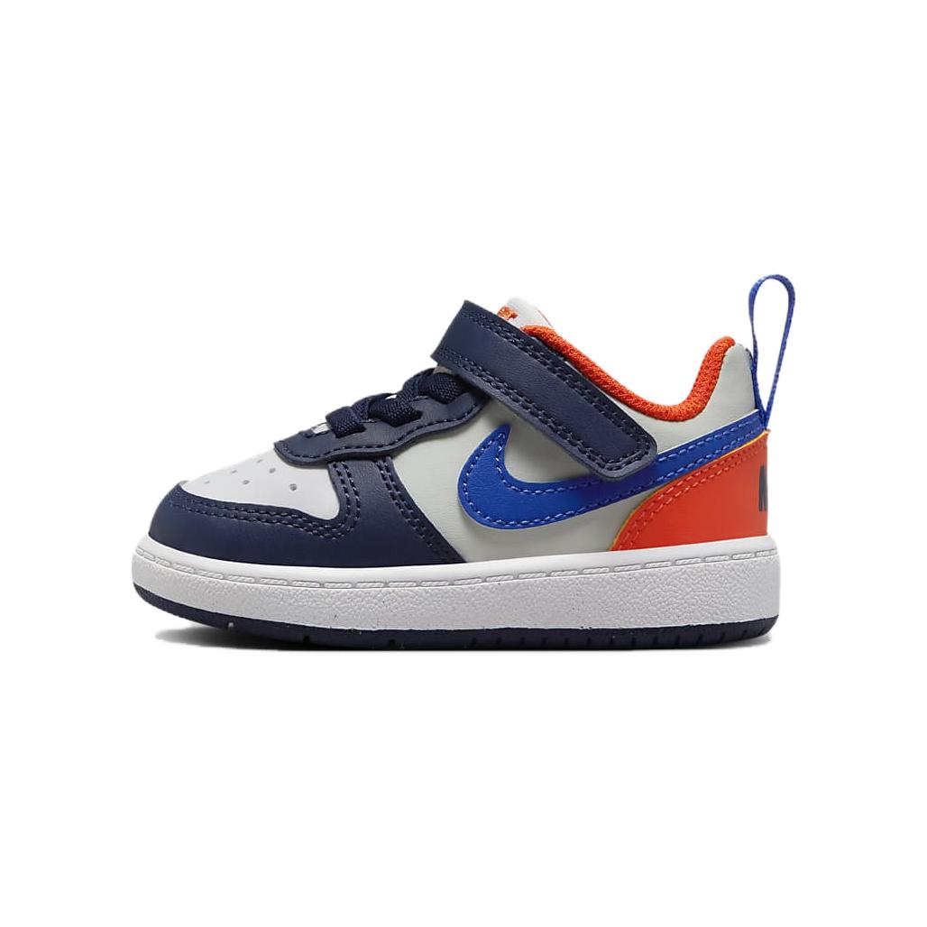 

Кроссовки Nike Court Borough Toddler Shoes TD Low-top White/blue/orange, темно-синий/оранжевый/серебряный/синий