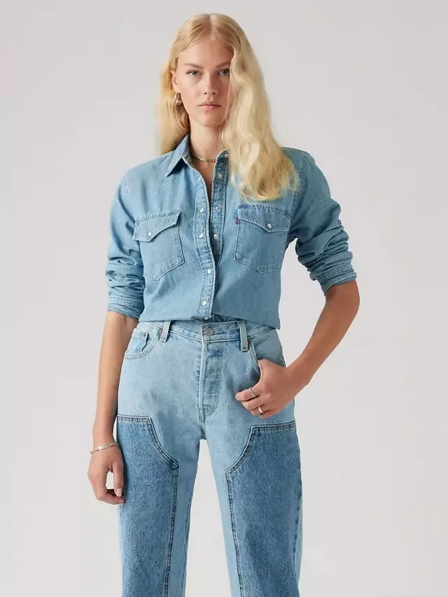 Джинсовая рубашка Icon Western, светло-голубая Levi's