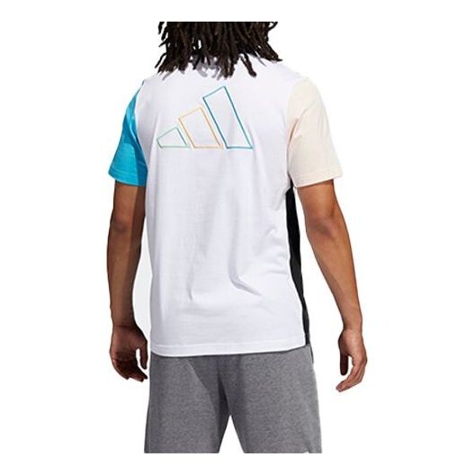 

Футболка color block printing logo basketball short sleeve black Adidas, черный