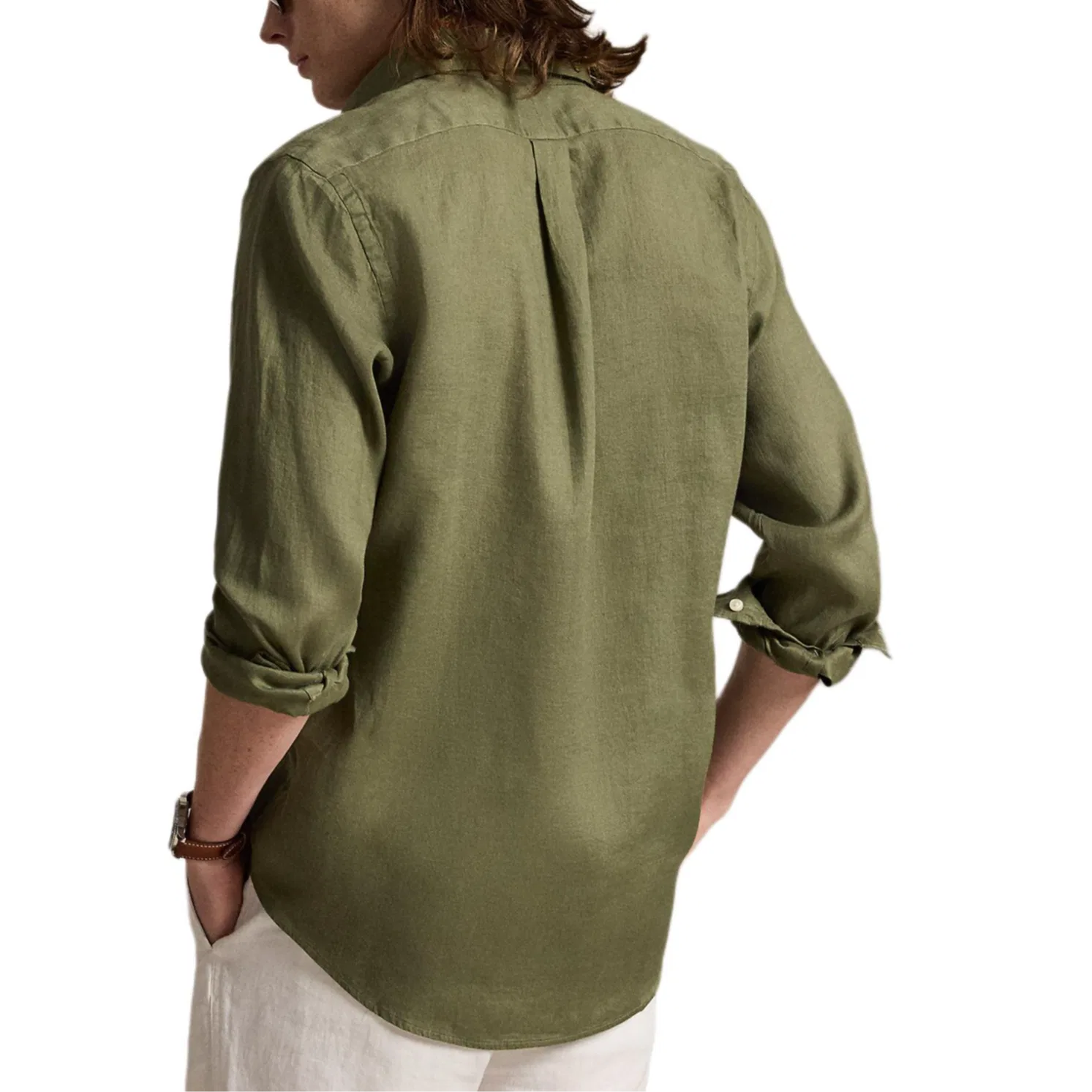 Рубашка льняная Logo Polo Ralph Lauren, Flower Path Green — фото 4