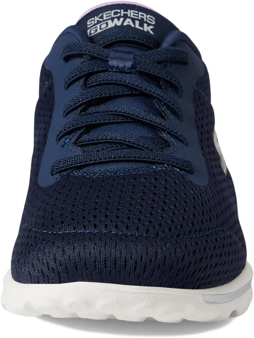 Слипоны мужские Skechers Gowalk Arch Fit - спортивные походные кроссовки без шнурков с воздушной поставкой из пеноматериала, темно-синий/лавандовый — фото 4