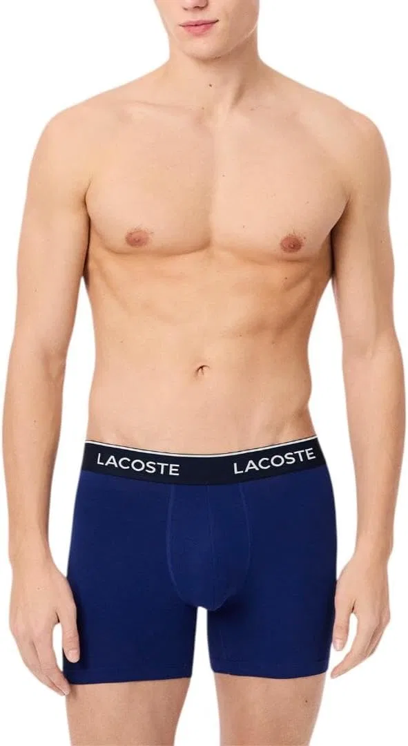 Боксеры с принтом Lacoste, темно-синий/красный — фото 2