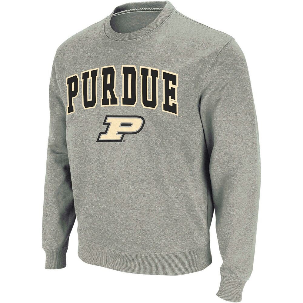 

Мужской свитшот с круглым вырезом Colosseum Heather Grey Purdue Boilermakers Arch & Logo, цвет Prd Grey