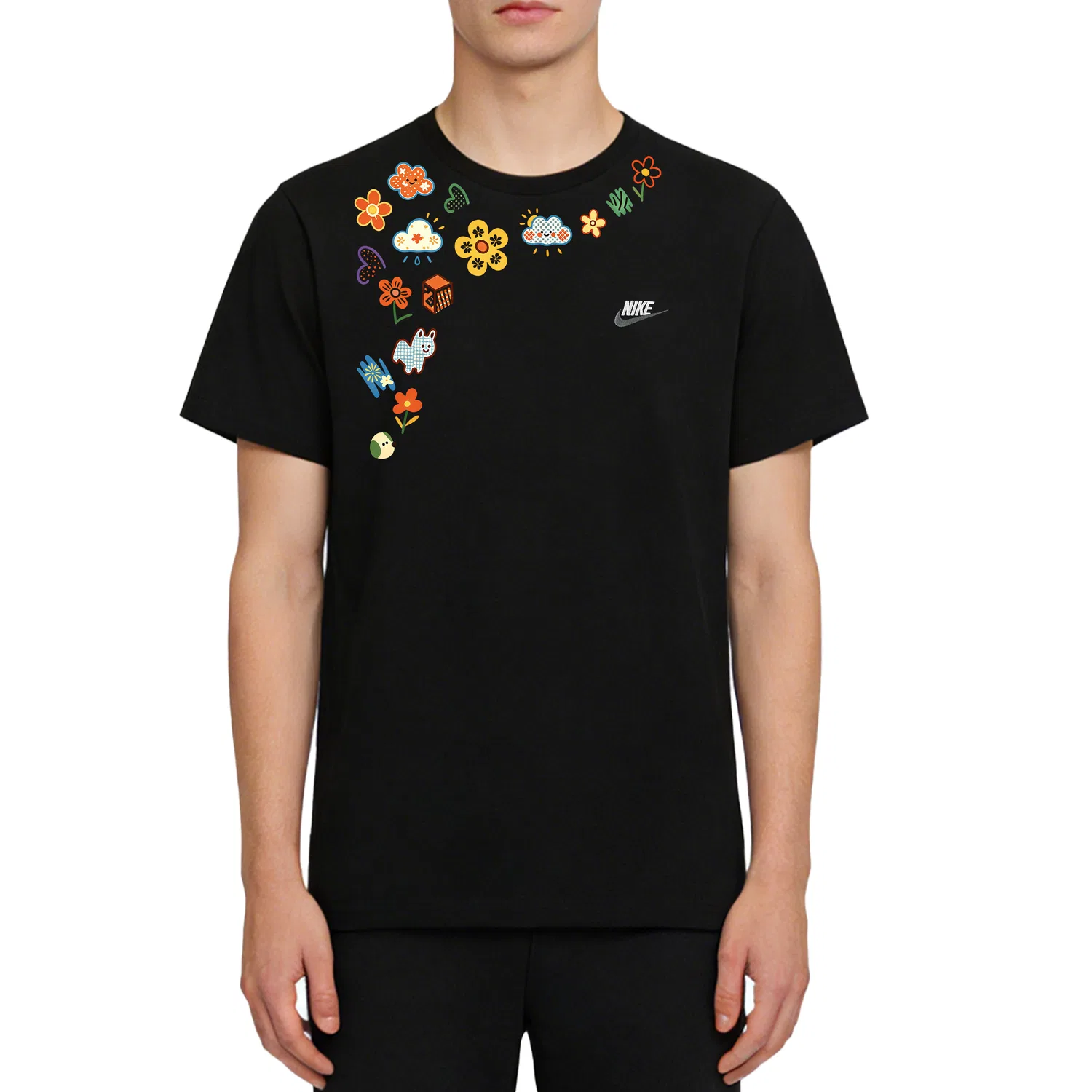 Футболка Nike Sportswear Club с коротким рукавом, черный/белый/темно-серый — фото 4
