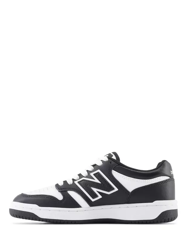 Детские кроссовки на шнуровке 480, черно-белые New Balance — фото 4