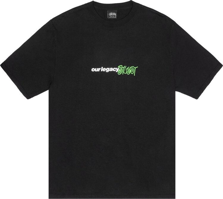 

Футболка Stussy x Our Legacy Work Shop Sport Pigment Dyed 'Black', черный