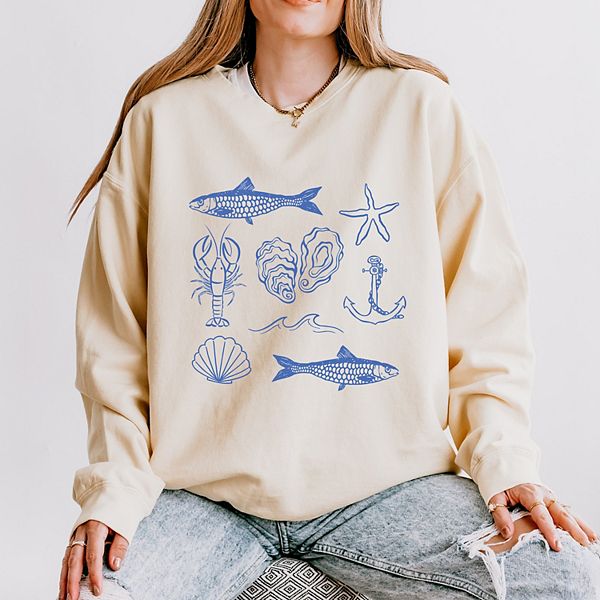 

Легкий свитшот с морским принтом Simply Sage Market, Зеленый, Легкий свитшот с морским принтом Simply Sage Market