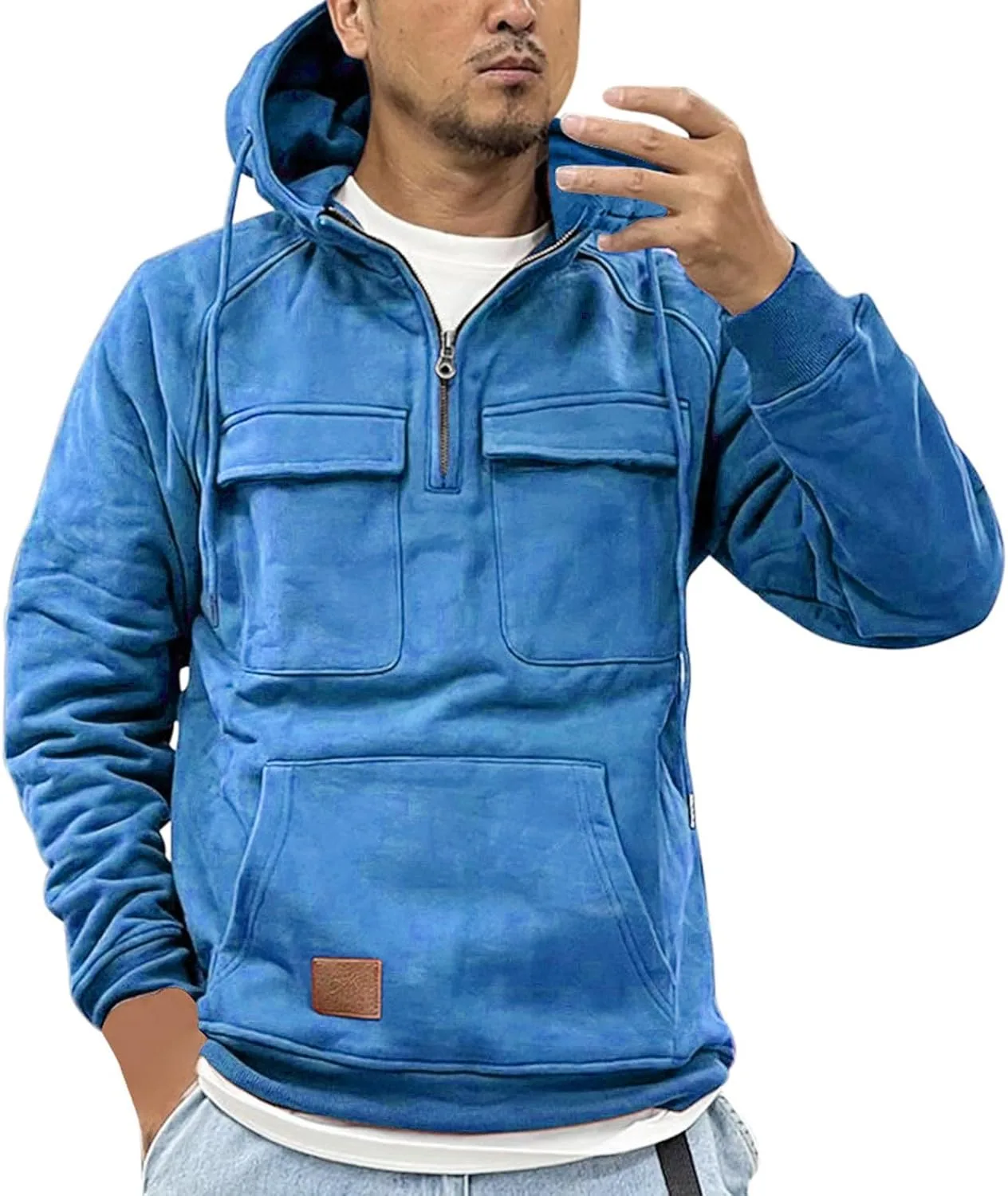 

Толстовка с капюшоном для мужчин, карго, на молнии Womail