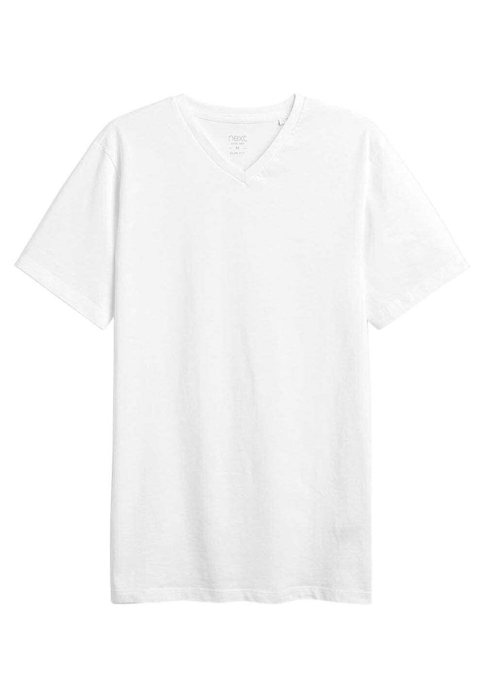 Базовая футболка ФУТБОЛКА С V-образным вырезом-SLIM FIT Next, белый — фото 4
