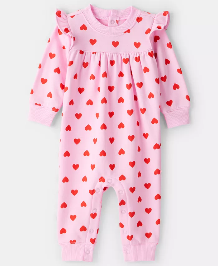 

Комбинезон Baby Girls DayDream Fleece Heart с длинными рукавами Carter'S, розовый