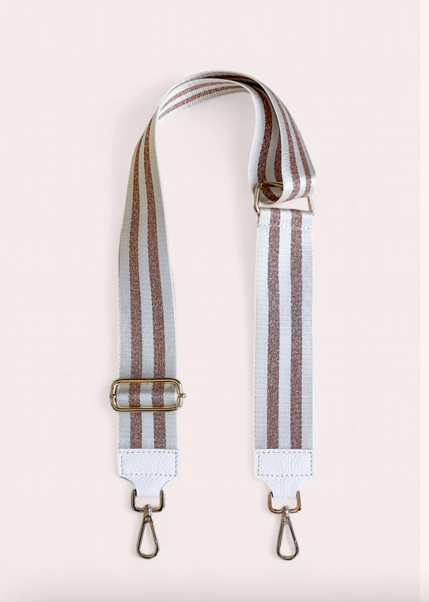 

Металлизированный ремешок для сумки в белую полоску Debbie Katz