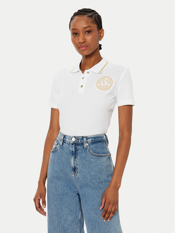 

Рубашка поло стандартный крой 78HAGT00 Versace Jeans Couture, белый