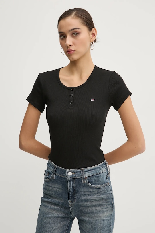 

Хлопковая футболка Tommy Jeans, черный