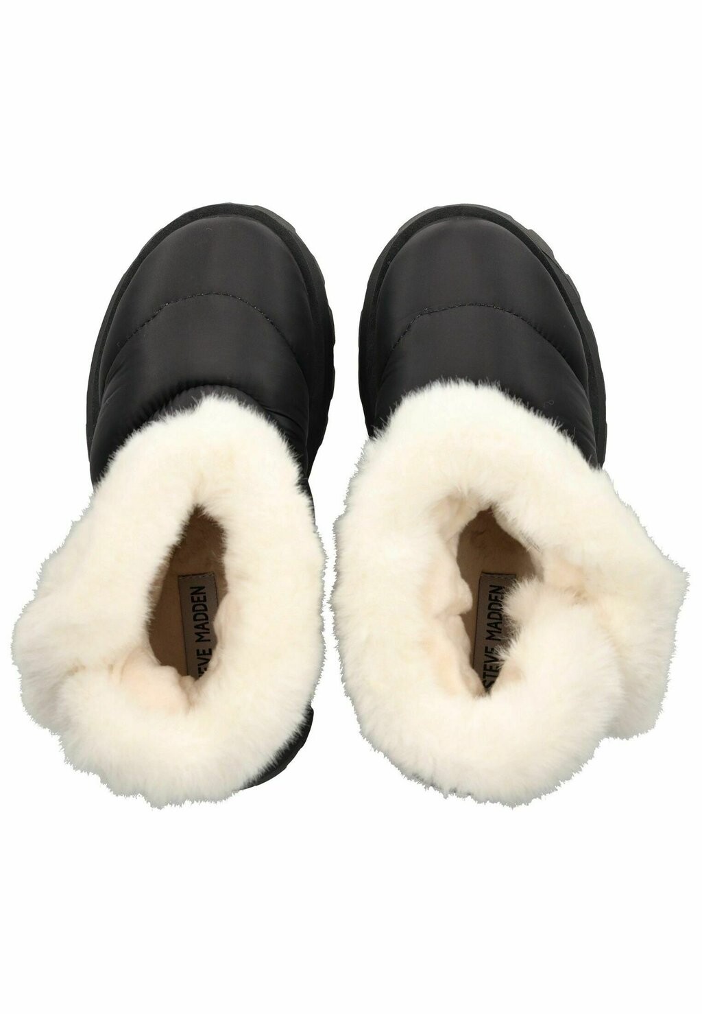 Зимние женские ботинки Steve Madden стеганые с мехом, черный — фото 2