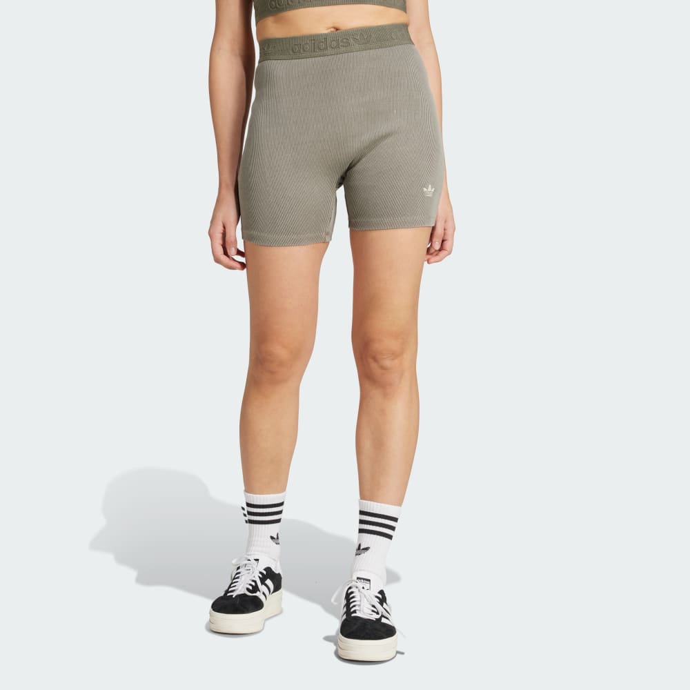 

Спортивные шорты-леггинсы Adidas Essentials Rib 1/4 Washed Shorts, цвет Silver Pebble