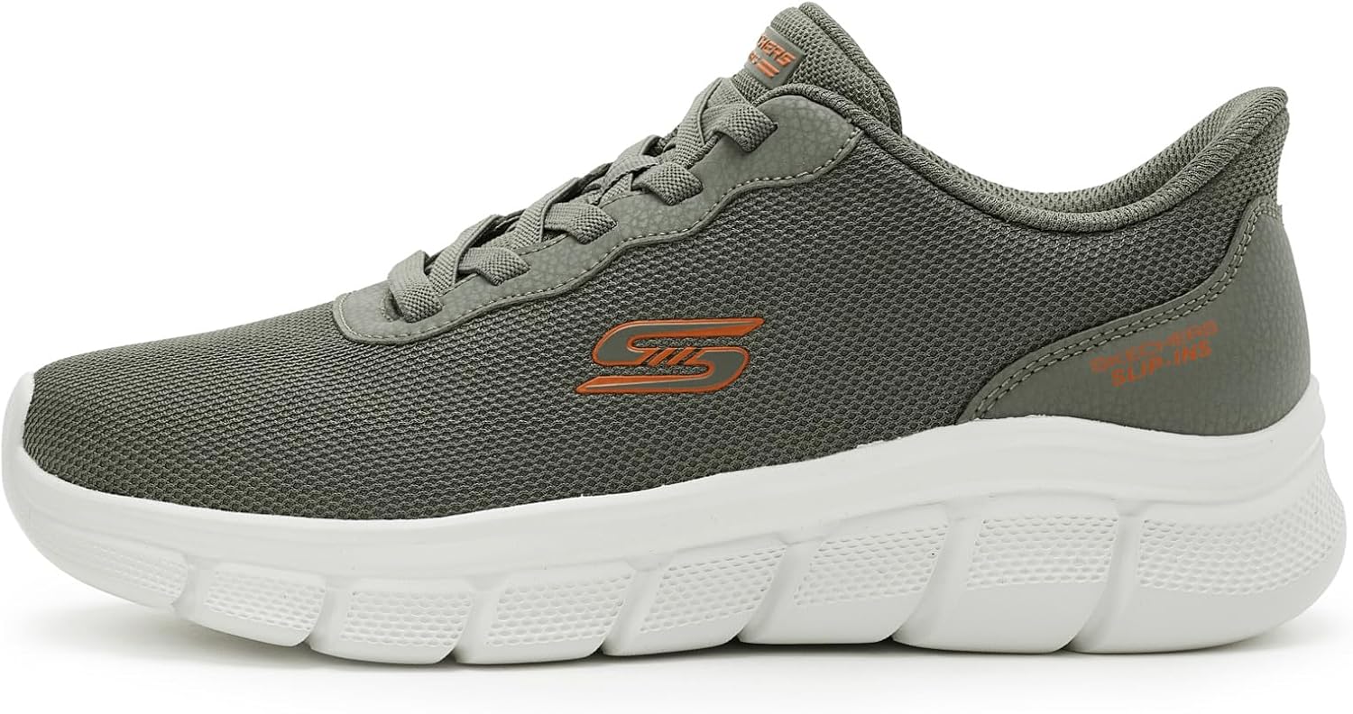 Мужские слипоны Skechers Bobs B Flex-Glacial Edge, Olive — фото 4