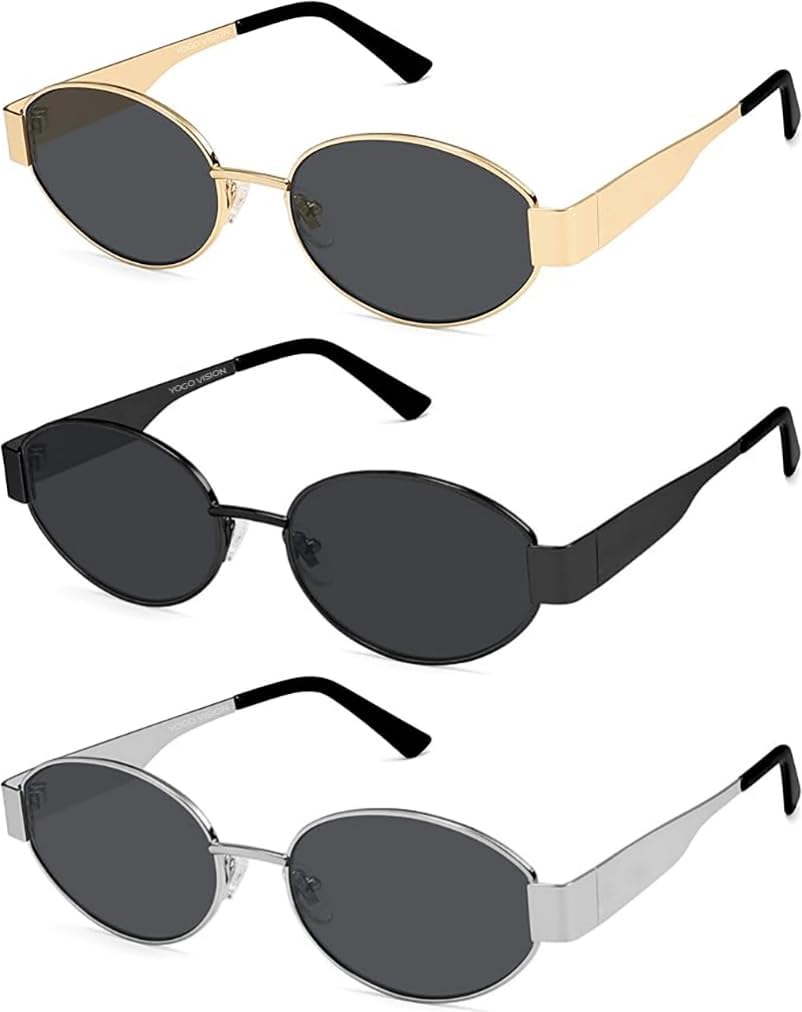 

Солнцезащитные очки Yogo Vision Retro для женщин, овальная форма, стильный дизайн, классическая защита от УФ-излучения UV400, Gold Frame Green Lens, Black Frame Grey Lens, Gunmetal Frame Grey Mirror Lens