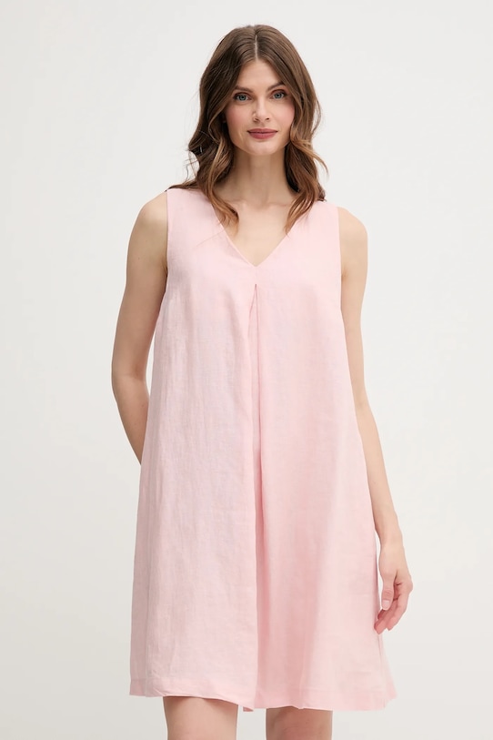 

Льняное платье United Colors Of Benetton, розовый