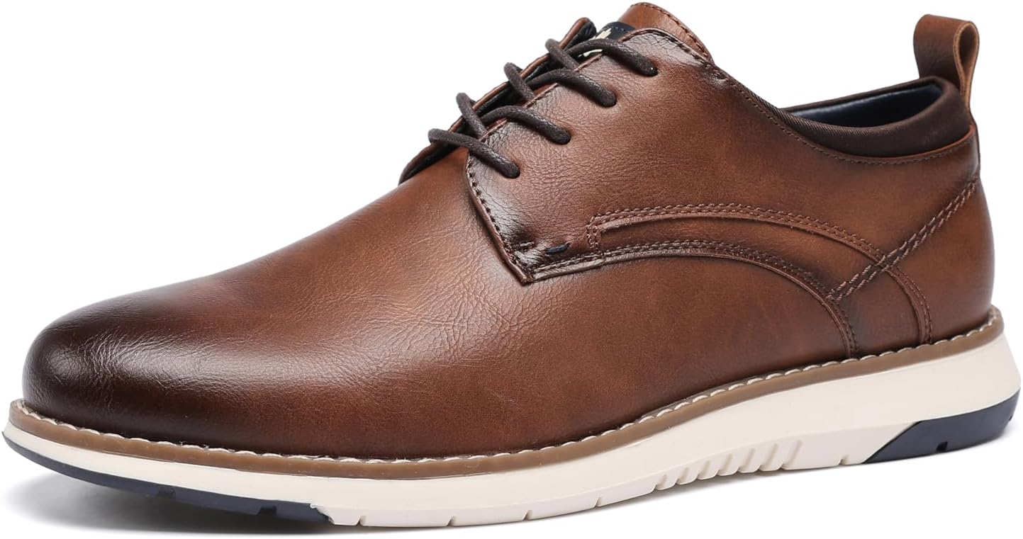 

Мужские туфли DECARSDZ, повседневные оксфорды, деловые формальные дерби, кроссовки для ходьбы, Brown-2