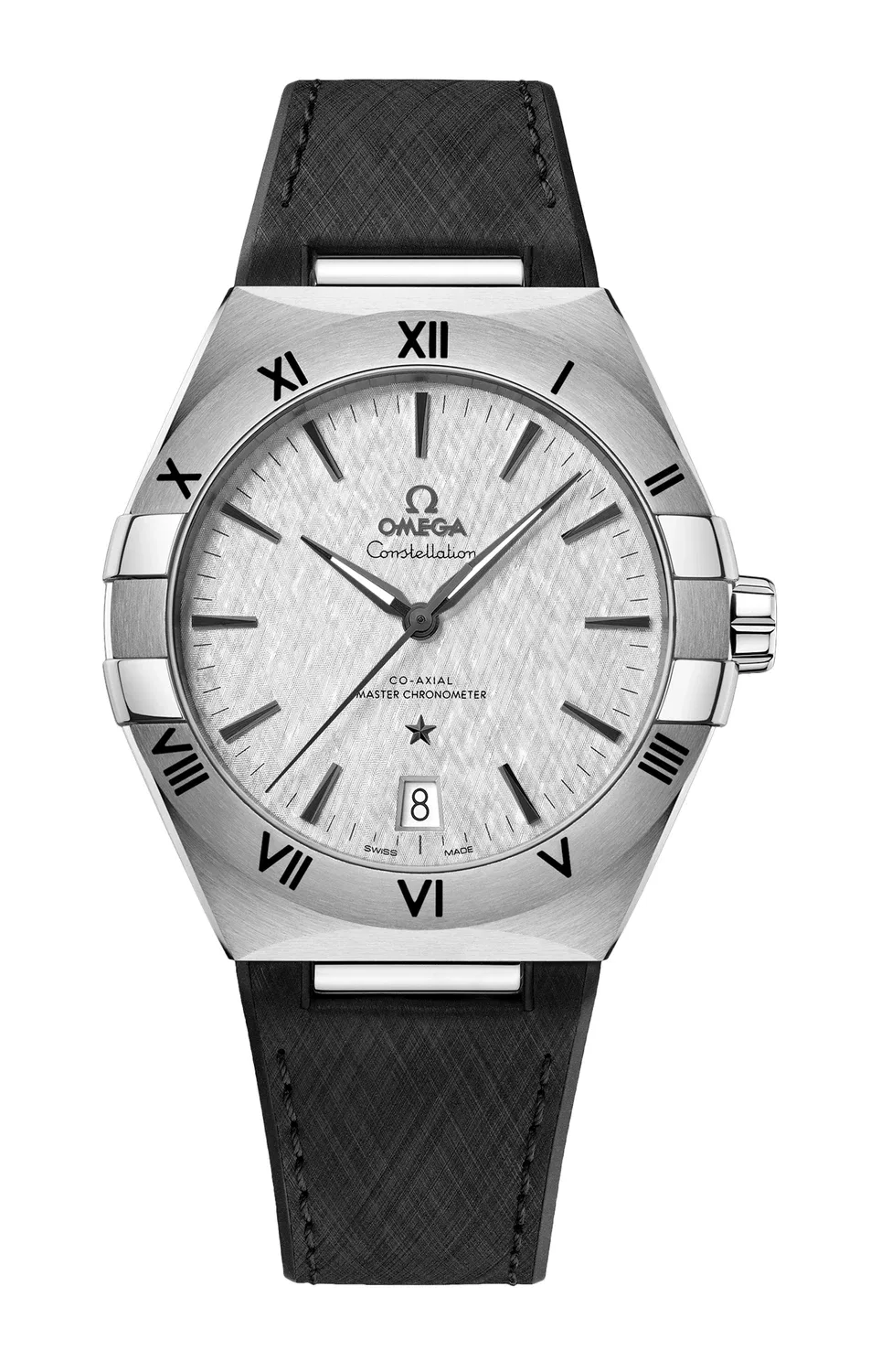 CONSTELLATION 41 ММ, СТАЛЬ НА РЕЗИНЕ - 131.12.41.21.06.001 OMEGA, серебряный