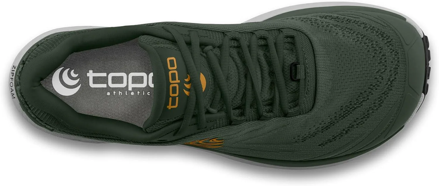 Мужские кроссовки Topo Athletic Pursuit 2 для бега - легкие шнурованные кроссовки с нулевым перепадом подошвы, спортивная обувь для трейлового бега, серый/оранжевый — фото 2