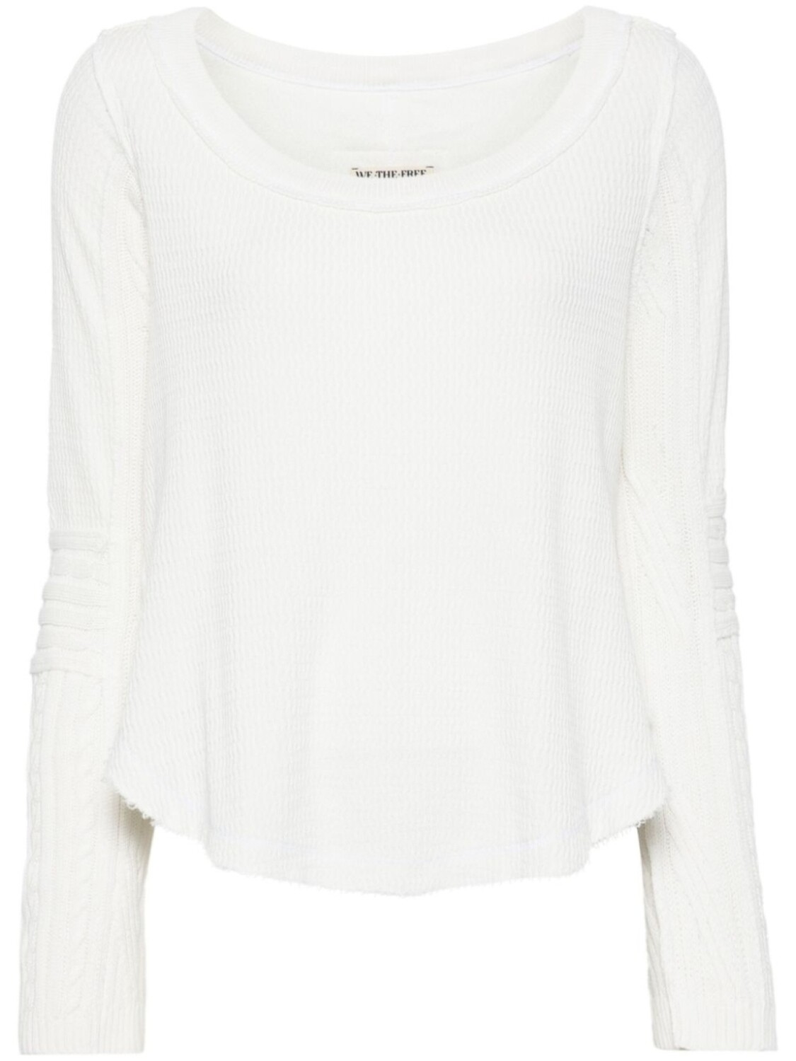 

Свитер с манжетами из крученого кабеля Free People, белый