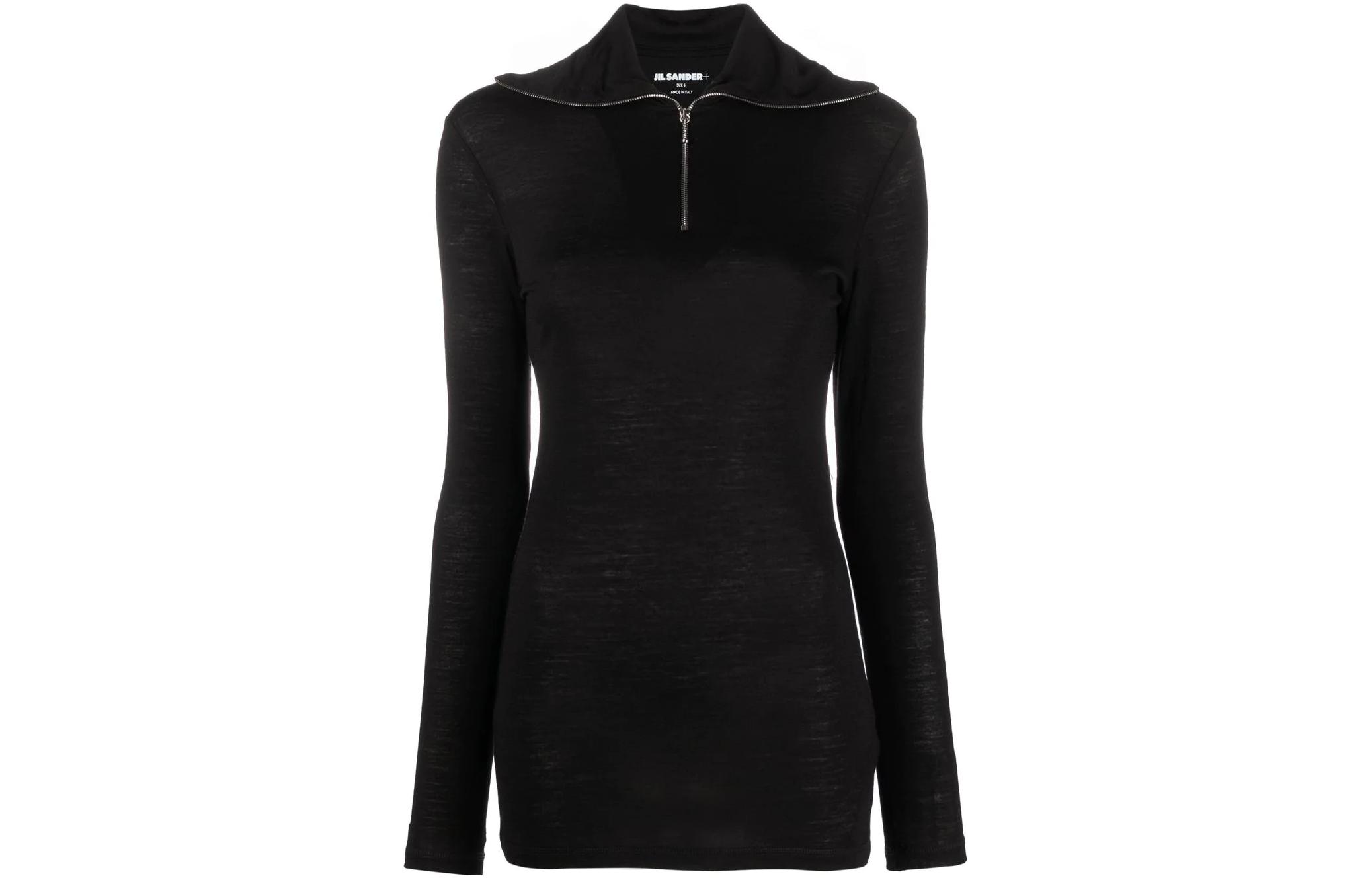 

Вязаный свитер с высоким воротником JIL SANDER, черный