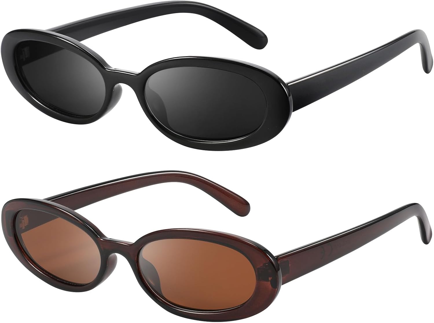 

Солнцезащитные очки DANAMY для женщин и мужчин, ретро-очки овальной формы, модные маленькие овальные солнцезащитные очки в стиле 90-х, винтажные очки для вождения, A5 Black+brown