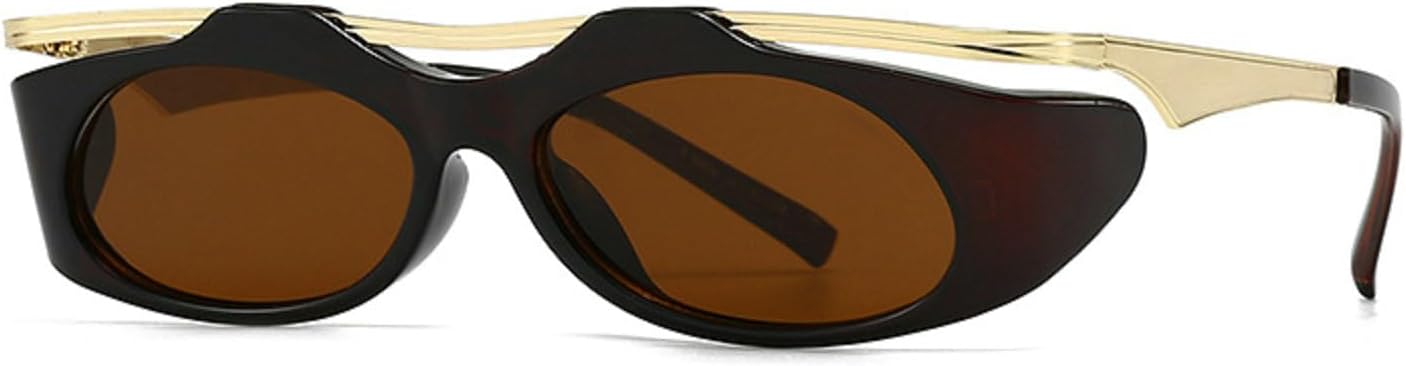 

Овальные солнцезащитные очки в маленькой оправе для женщин, модные прямоугольные солнцезащитные очки для женщин, тренды лета, уникальные очки для мужчин, N47 mincl, Brown