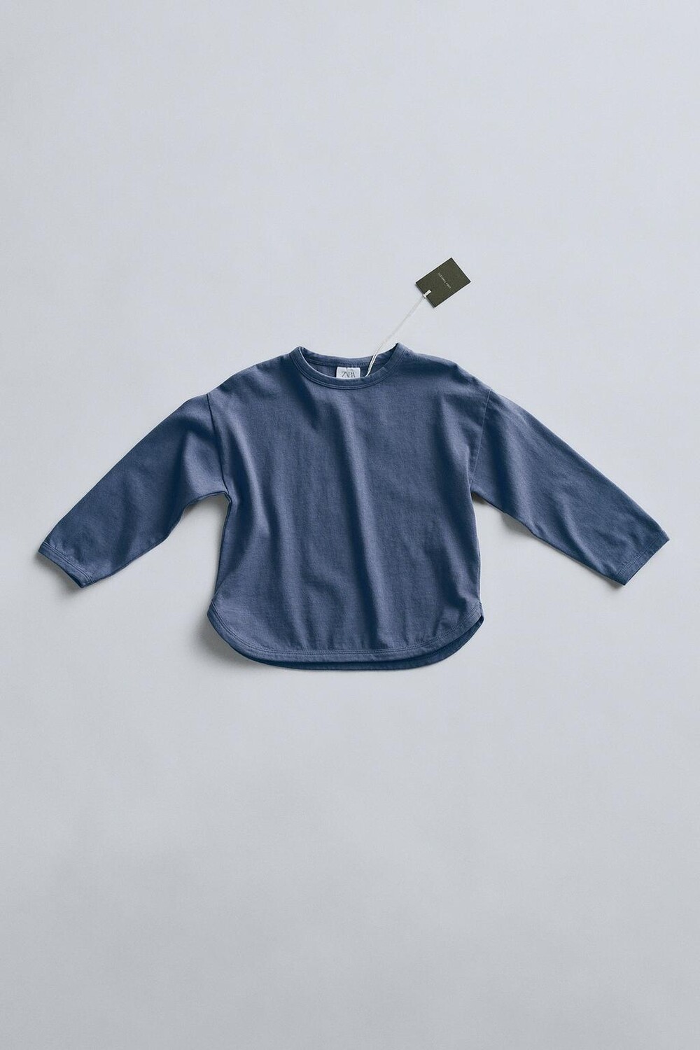 

Timelesz - однотонная футболка с стиркой ZARA, средне-синий
